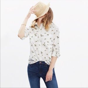 Madewell Shrunken Trapeze Cheetah Button Down